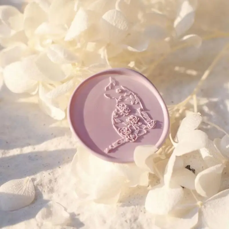 Nieuwe 25mm Lakzegel Stempel Leuke Bloem Kat Reliëf Afdichting Messing Hoofd 3D Fire Verf Seal DIY Envelop plakboek Zegellak
