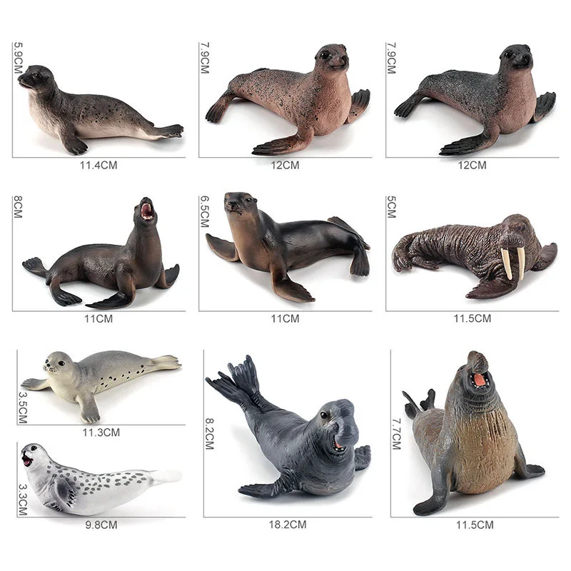 Simulation Ozean Tier Dichtungen Meer Lions Walrus Marine Leben Action-figuren Aquarium Figuren PVC Pädagogisches Spielzeug Für Kinder Geschenk