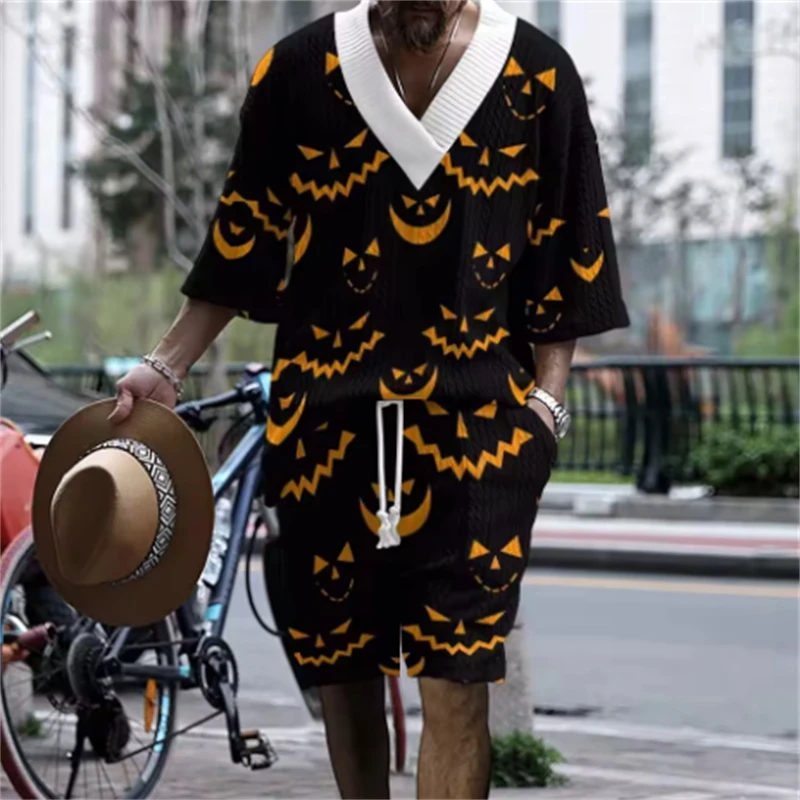 

Summer bestseller 2-piece short-sleeved set, light luxury and simple 3D digital printing, personalized street style