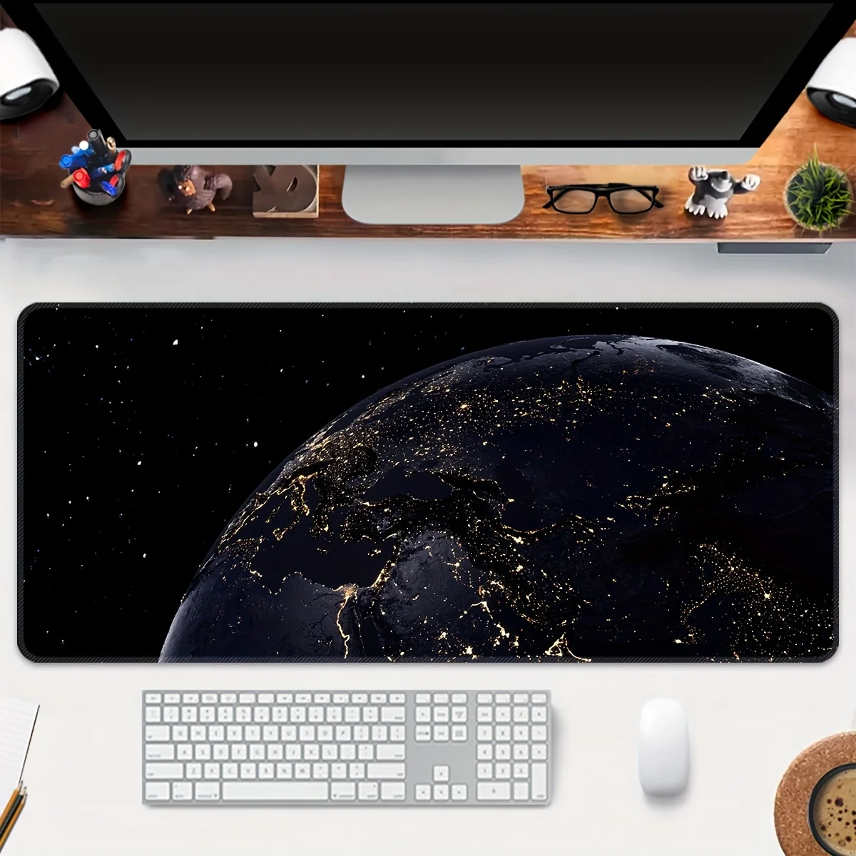 Star Lighting Earth Large Mouse Pad Games E-sports Computer Table Pad Non-slip Planet Desk Mat Office Lock Gaming Accessories