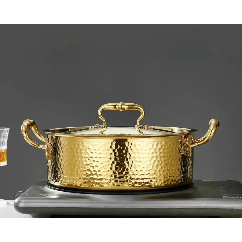 

CL304 thickened stainless steel hammer pattern commercial beef duck pot clear induction cooker universal