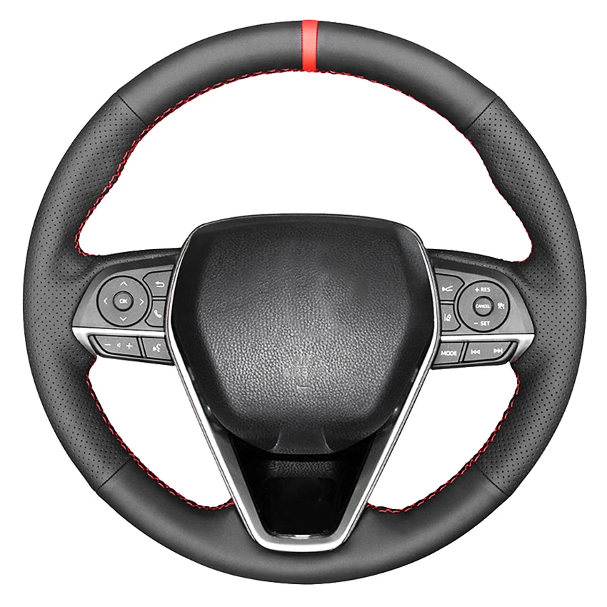 

Black Artificial Leather Car Steering Wheel Cover For Toyota Avalon Camry 2018-2019 Crown 2018-2019 Corolla 2018-2020 RAV4 2019