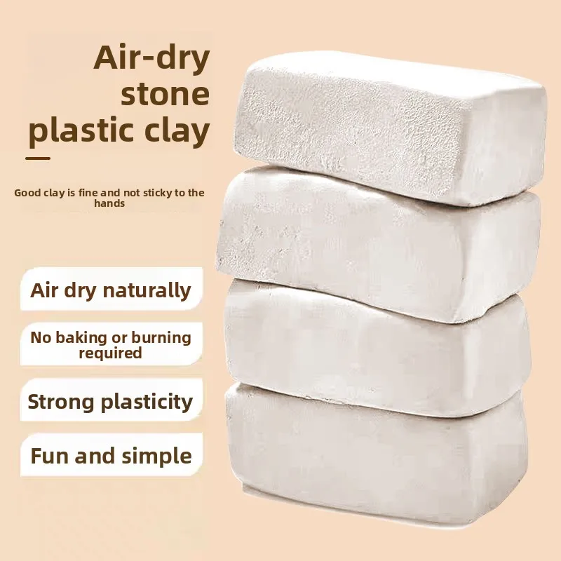 

Stone Plastic Clay Figure Special Production Tool Set, Air-dried White Clay Children's Handmade Clay DIY Material Package