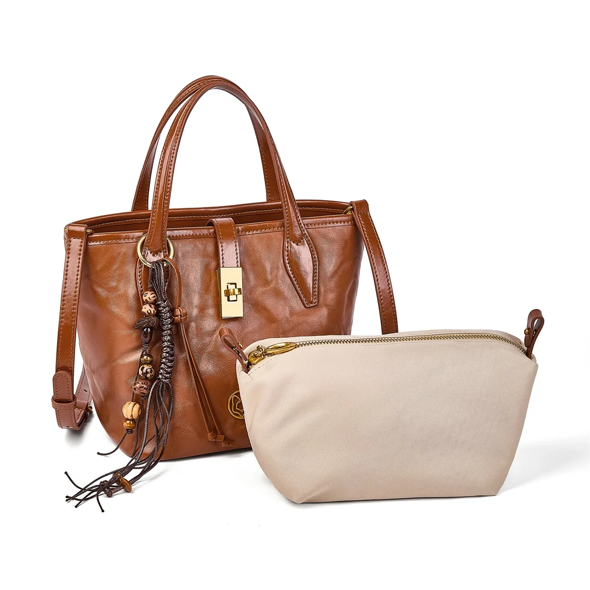 FOXER Genuine Leather Women Handbag 2026 Autumn Winter Small Tote Bag Cow Leather Ladies Shoulder Crossbody Purse With Pendant