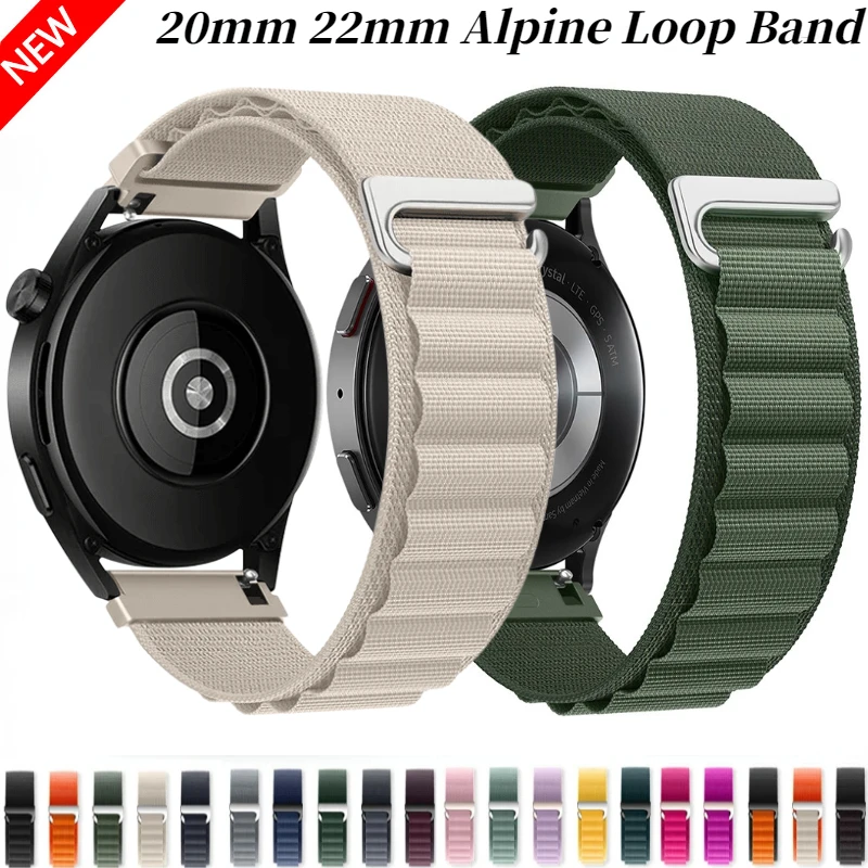 Correa de nailon Alpine Loop para reloj Samsung, pulsera Amazfit GTR de 20mm y 22mm para Huawei Watch 4/3/GT4-3 Pro, 6, 5, 4 Classic