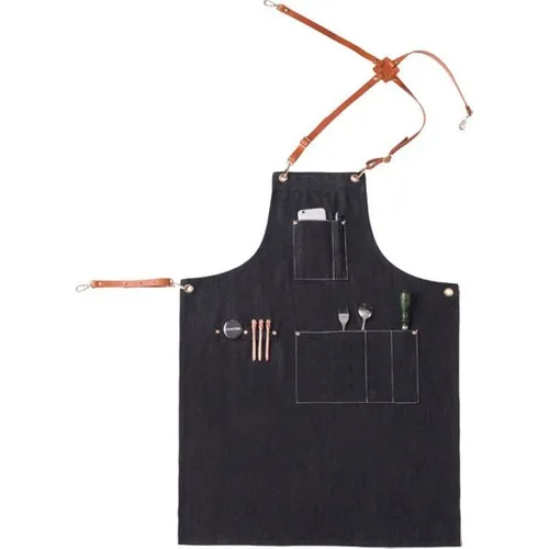 Medusa Forma Denim Bib Apron Master Chef-Barista-Cook-Barber-Tattoo-Kitchen-Chef Waiter bib Black