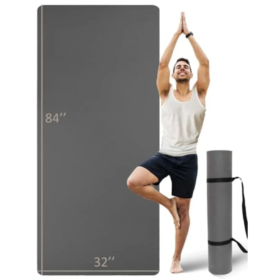 

Extra Long and Wide Thick Yoga Mat for Tall Men and Women, 84'' x 32'' x 7mm Oversized Yoga Mat Double-Sided Non Slip, Pro TPE