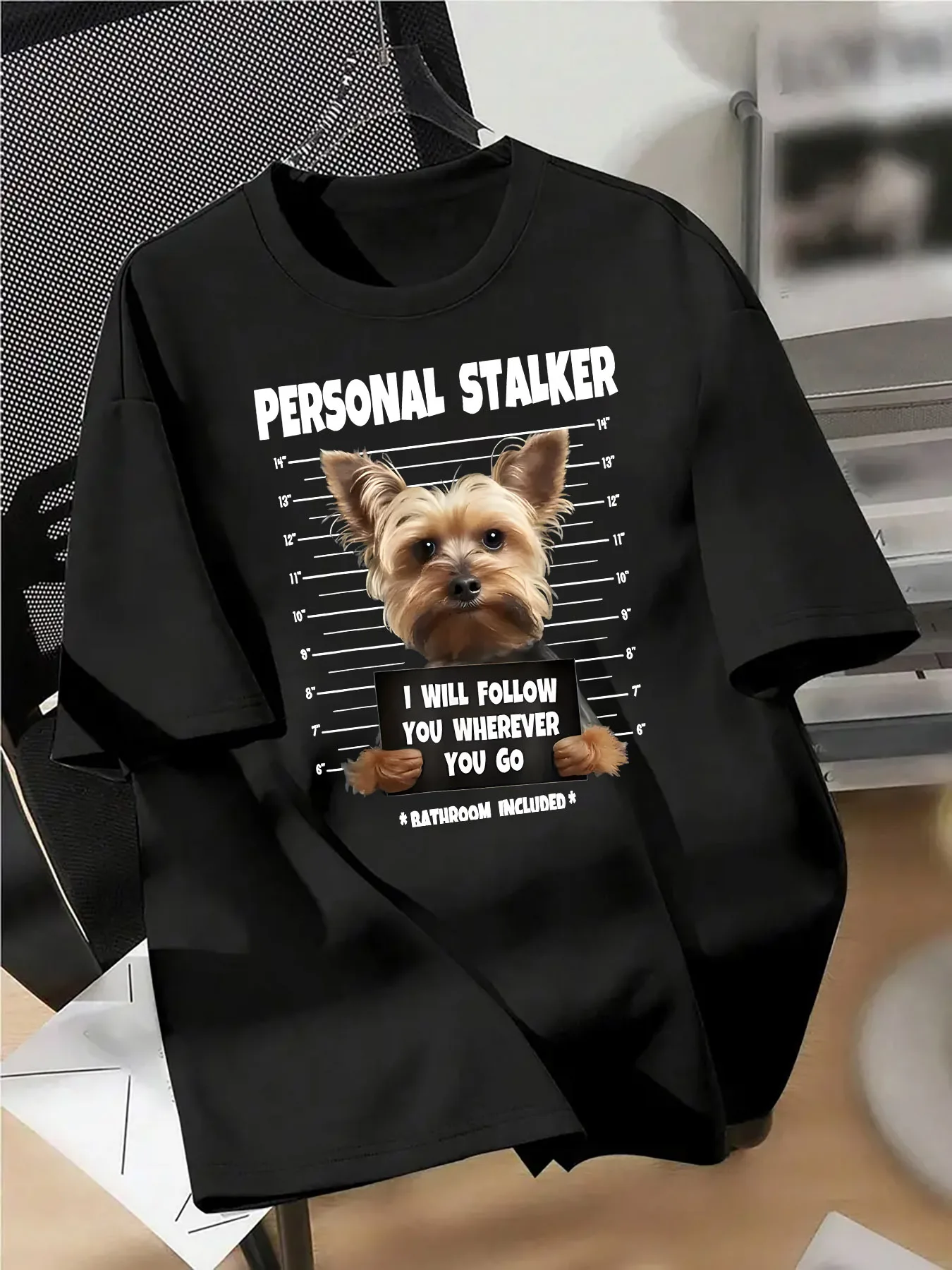 Dog Private Stalker Print American Streetwear Brand Designer Graffiti Letter Print Short Sleeve T-Shirt, Unisex High Street Couple's Top