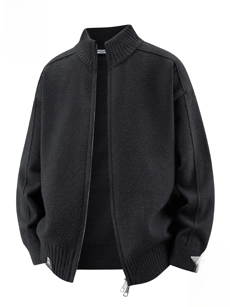 

PaulFrank Pure Color Knitted Zipper Loose Men's Sweatirt Fall Season Casual Faion Brand Monkey Mouth Large Zipper Jaet