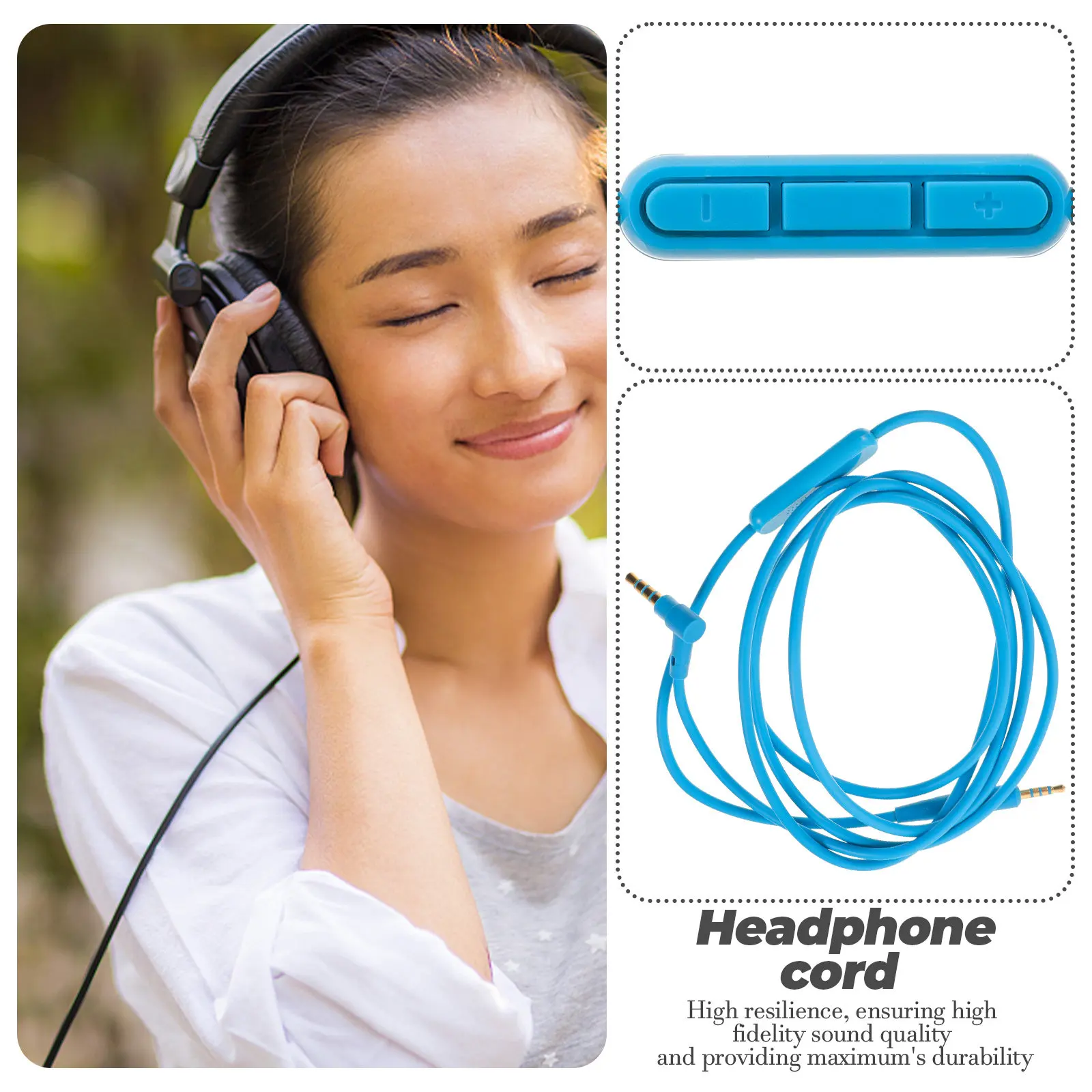 Audio Cable Cord Wire Universal Headphone Audio Cable Replacement High Resilience Long Headphone Wire for Daily Use