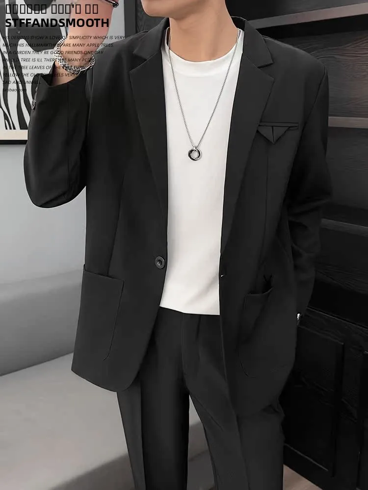 

Casual Men's Slim Fit Suit Jaet Thin Sle Spring Autumn Single Piece Upper Wear Korean Version Smartn Leisure Faion