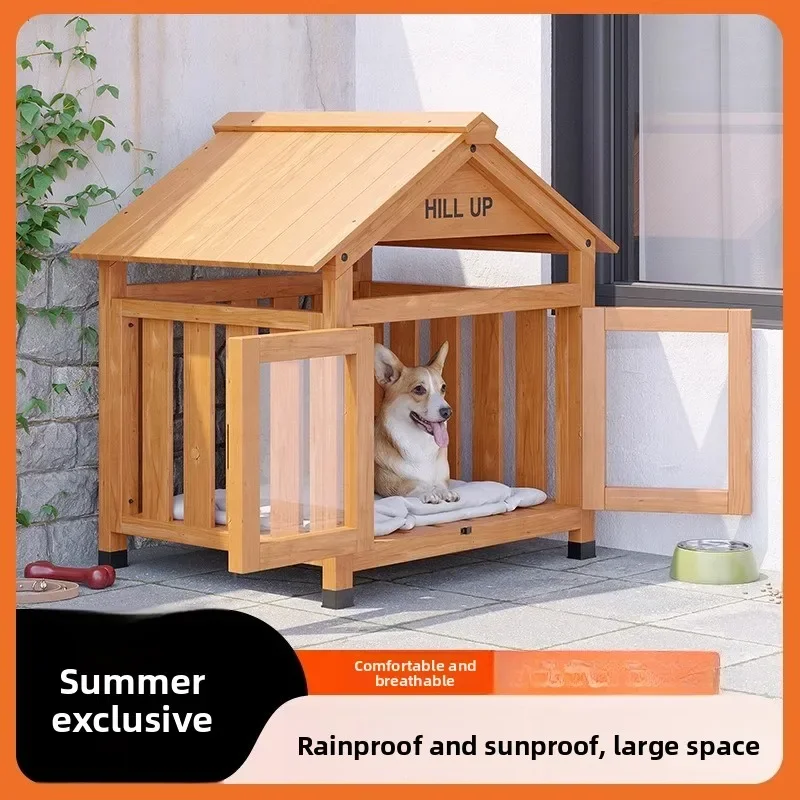 

Всесезонный универсальный деревянный вольер для собак, уличный, водонепроницаемый, с защитой от солнца, большой