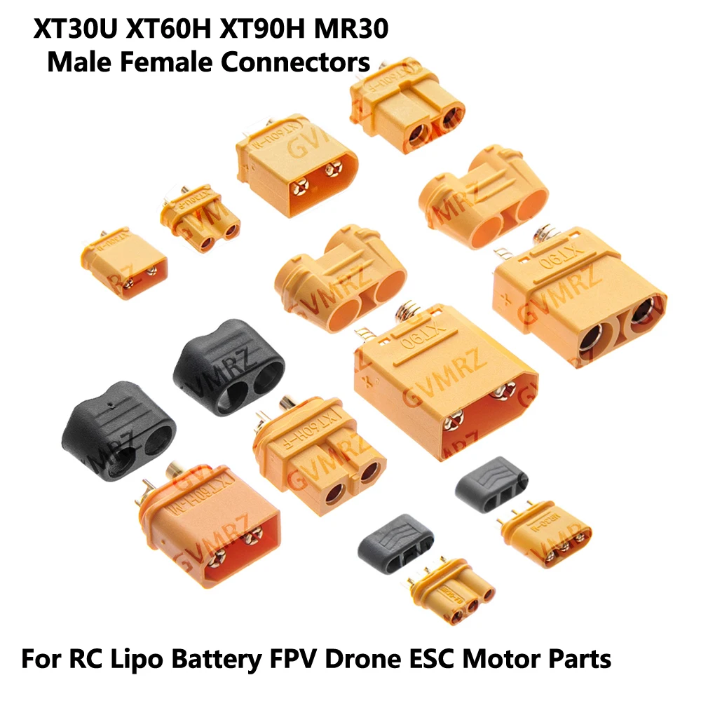 XT30U XT60H Male Female Connectors Bullet Plugs with Sheath Protection for RC Lipo Battery FPV Drone ESC Motor Parts  XT90H MR30