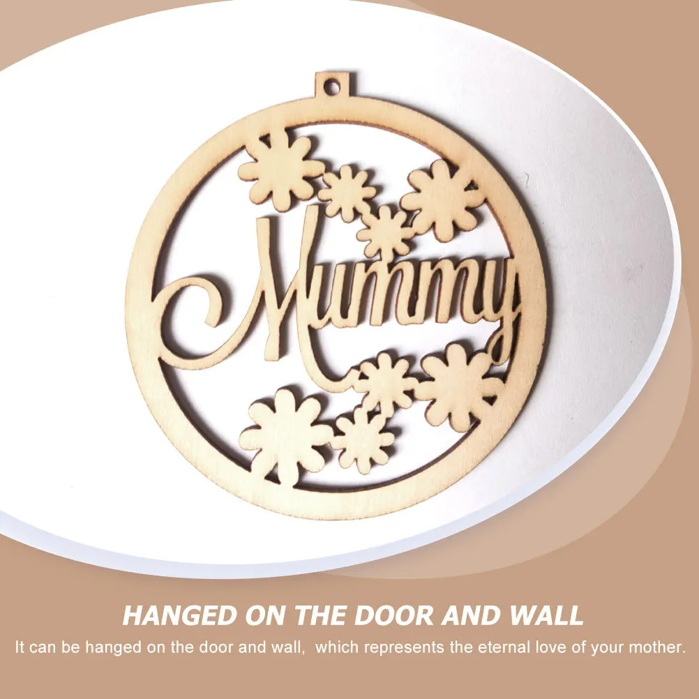 

10Pcs Wooden Mother's Day Pendant Creative Hanging Decor Home Festival Ornament Wall Hanging Craft Wooden Decoration