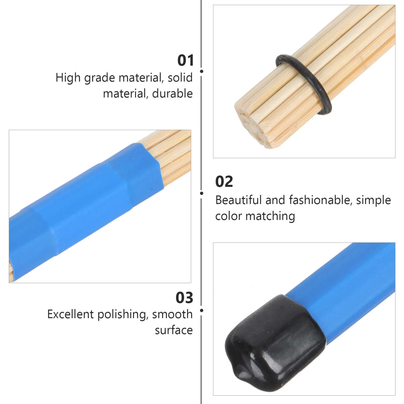 

1Pair Wooden Drum Mallets Professional Percussion Instrument Sticks Durable Drumsticks Replacement for Beginners