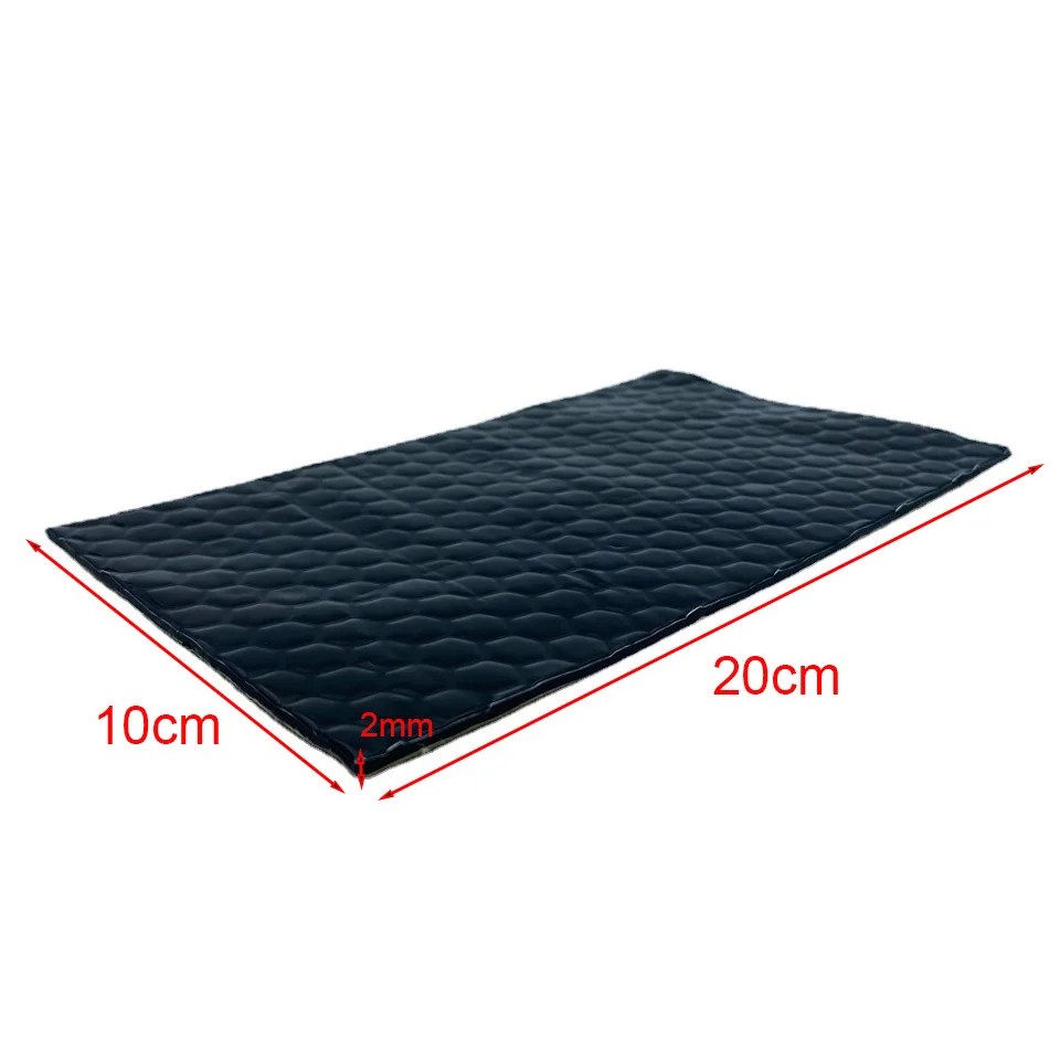 20x10cm Noise Heat Deadening Soundproof Dampening Mat 2mm 5/10/20pcs Butyl Rubber Car Sound Deadener Mat For Car Hood Door Trunk