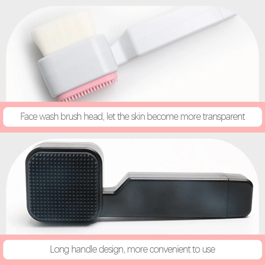 2 szt. Ręczna szczoteczka do oczyszczania twarzy, dwustronne narzędzie do głębokiego peelingu dla skóry wrażliwej, przenośna na podróże.