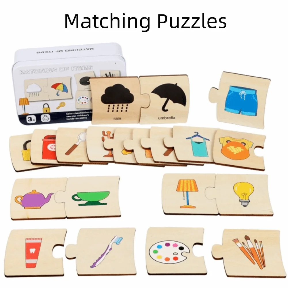 Jouets Puzzle en bois épais, Design Animal de dessin animé, jouets assortis avec nombres en bois, motif numérique multifonction