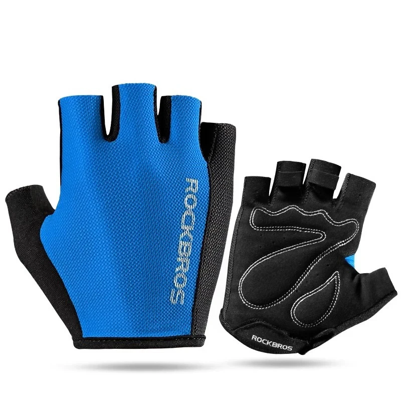 ROCKBROS Cycling Gloves MTB Road Bike Gloves Sports Half Finger Bicycle Gloves Men Women Breathable Anti-slip Shockproof Gloves