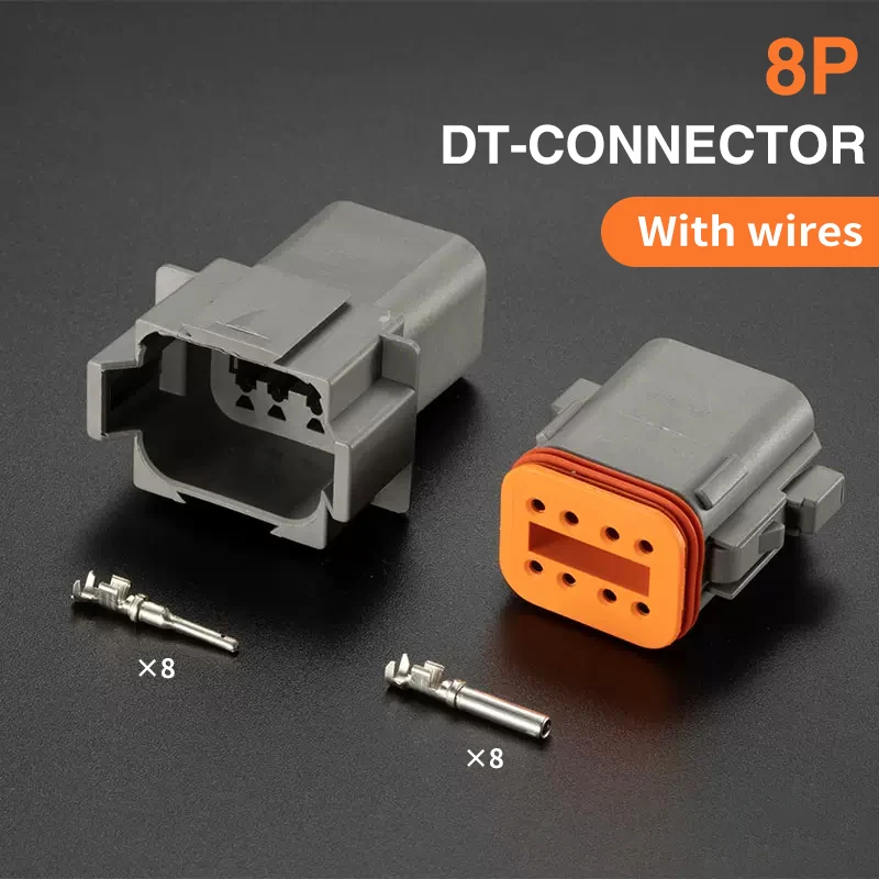 5/10/100 Sets Deutsch Type Connector Male Female Waterproof DT Connectors 8-Pin Dt04-8p Dt06-8s ,Sealable,8 Position