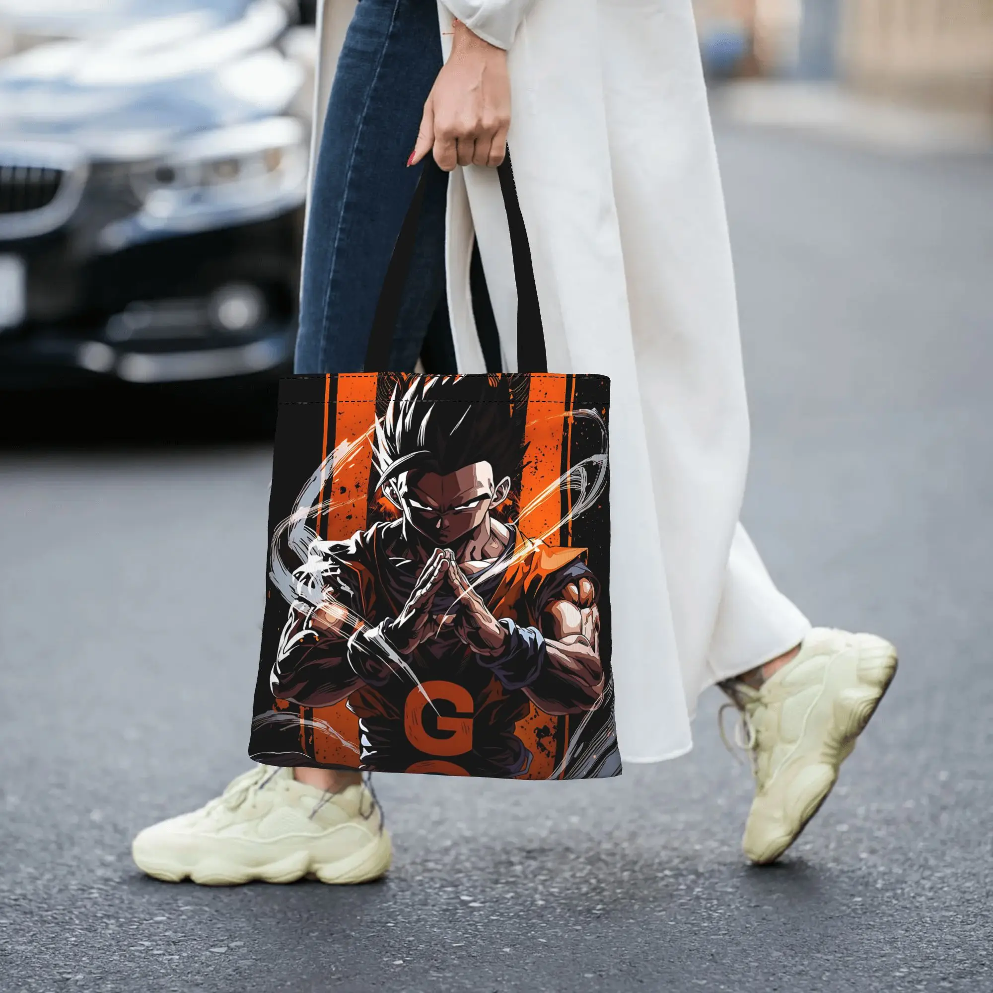 Fashion Dragon Ball Theme Women's Bag Shopping Bag  Canvas Tote Bag Women'S Shoulder Handbag Christmas Gift