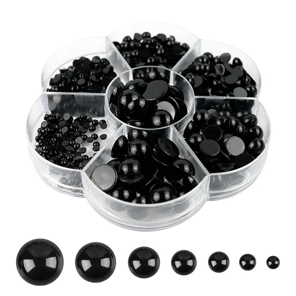 100/500 Stück DIY 3–12 mm runde flache schwarze Augen Kunststoffaugen Augen für Puppenherstellung Puppenspielzeug Teddybärenaugen Puppenaugen Zubehör