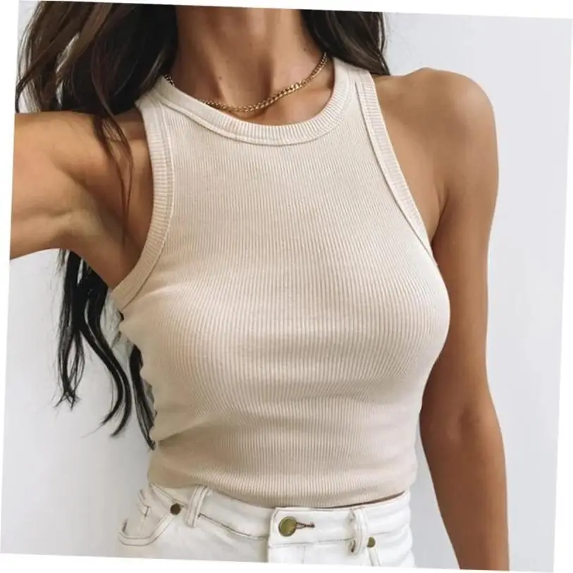 

Женский жилет Fitn, укороченный топ на бретелях, круглые топы из чистого хлопка, 00% модная футболка с дизайном Csole для женщин