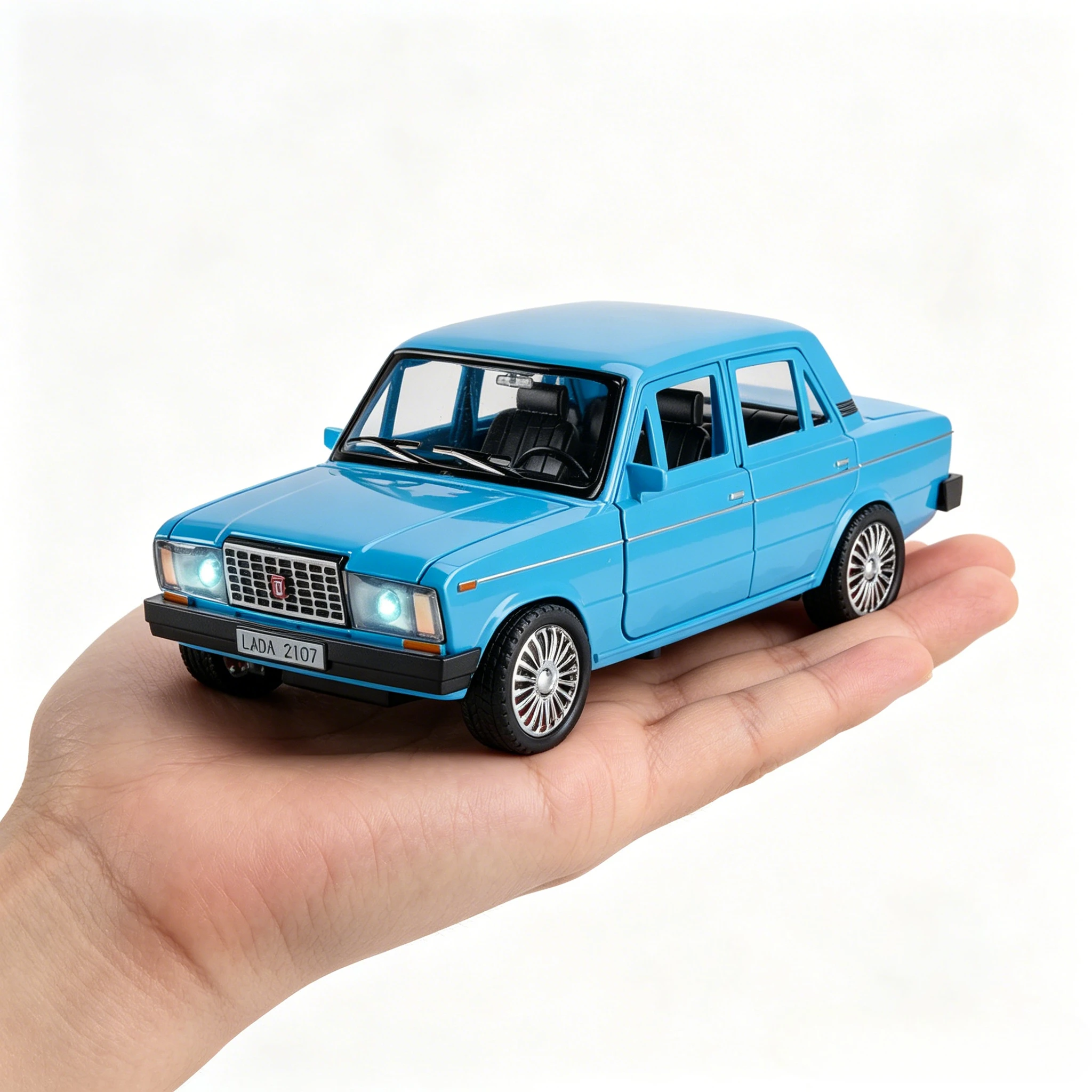 

1:18 LADA 2107 Alloy Car Model Diecast Metal Classic Vehicles Model High Simulation Sound and Light Collection Children Toy Gift
