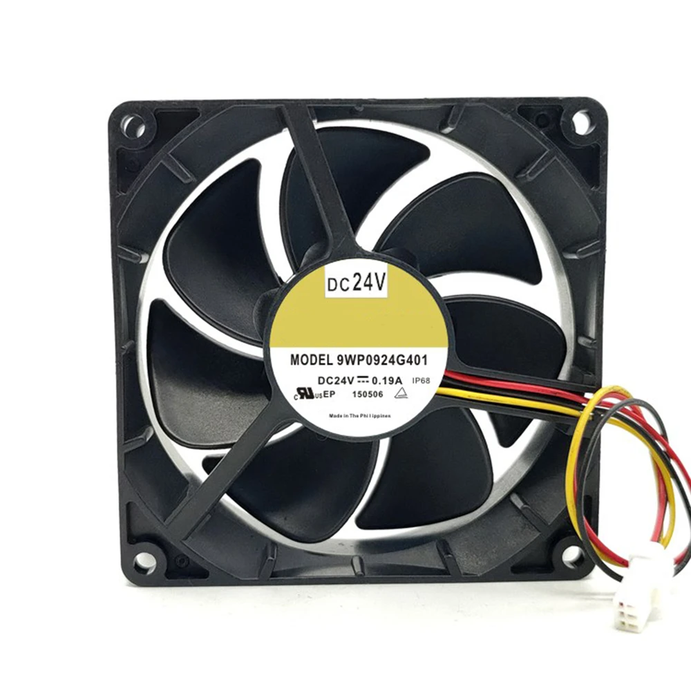 

9cm Inverter Motor Fan 9WP0924G401 DC24V 0.19A Silent Exhaust Fan For SanAce92W 9025 Replacement Waterproof 3-wire Interface