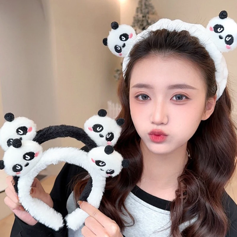 Cute Panda Doll Headband Headdress Wash Face Hair Card Hair Clip Hairband Hair Loop Children Adult Hair Accessories