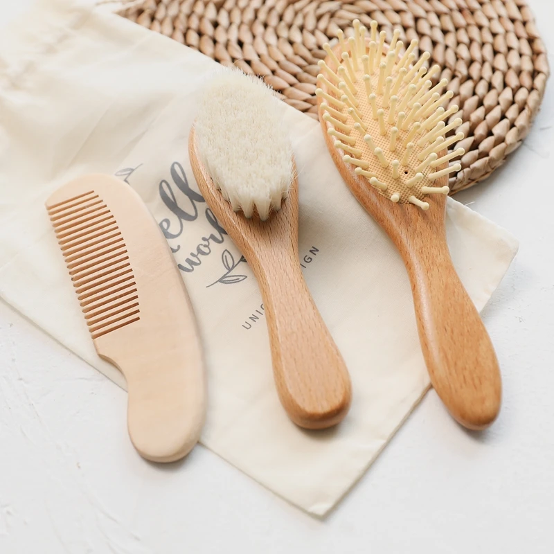 Peine para el pelo de bebé, cepillo para el cuidado del cabello para madre e hijo, herramientas para Baby Shower, peines para el cabello para bebé recién nacido de 0 a 12 meses, utensilios para el cuidado del cepillo, 3 uds.