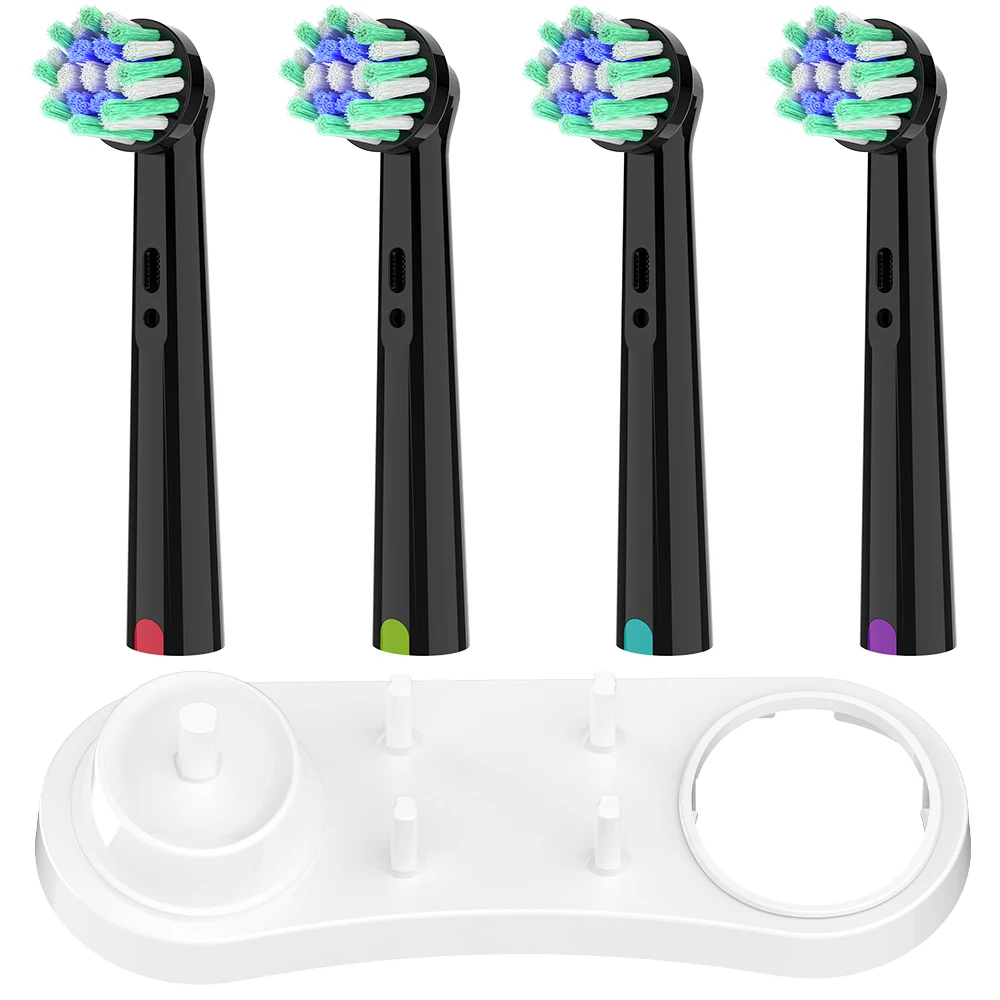 

Replacement Cross Action Brush Heads and Toothbrush Head Holder Stand Charger Base, Compatible with Oral B Electric Toothbrushes
