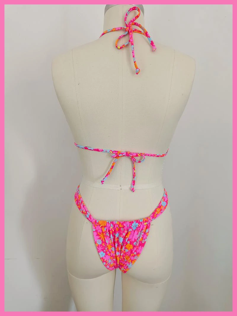 Sexy Floral  Bikini Set for Young Women,Girls Split Swimsuit,High Waist Bandage Female Swimwear Summer Swimming Beach Wear