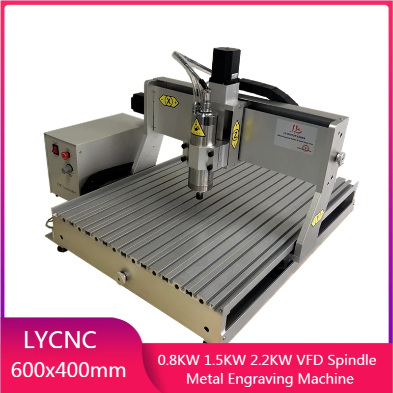 Assembled LY 6040 CNC Router Metal Engraver Woodworking Aluminum Engraving Milling Machine 0.8KW 1.5KW 2.2KW Spindle Optional