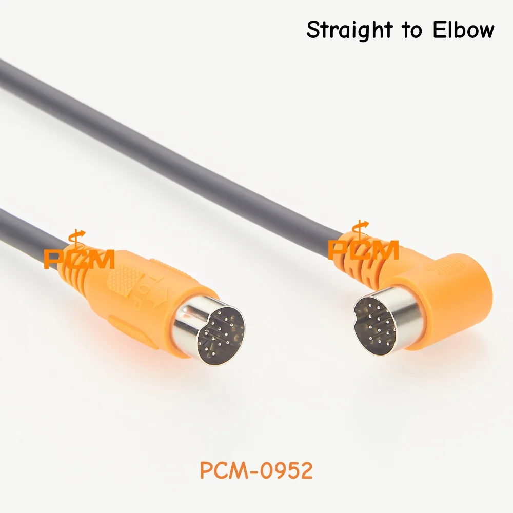 DIN 13 Pin Male to Male Straight to Right Angle MIDI Cable Data Cable for Industrial Audio Communication Equipment