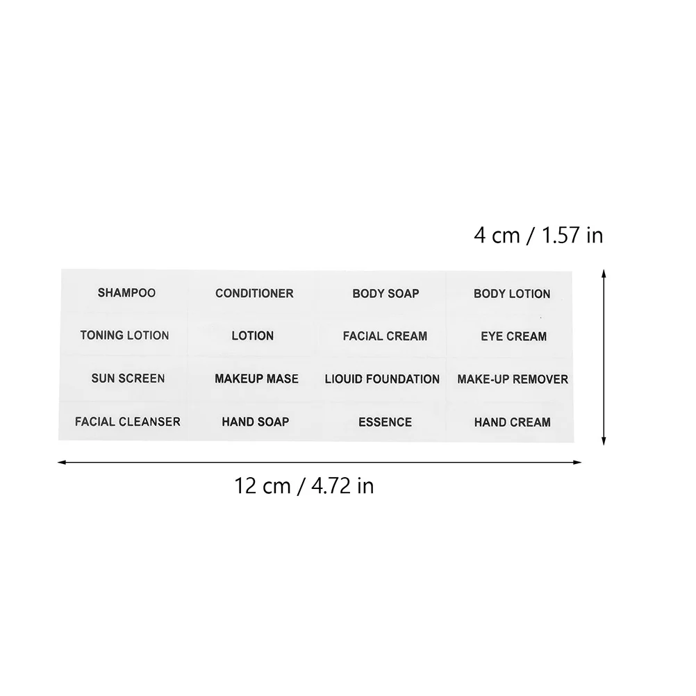 12 ورقة ملصقات حمام شفافة مقاومة للماء لتنظيم زجاجات السفر وبلسم الشامبو وكريم اللوشن #2