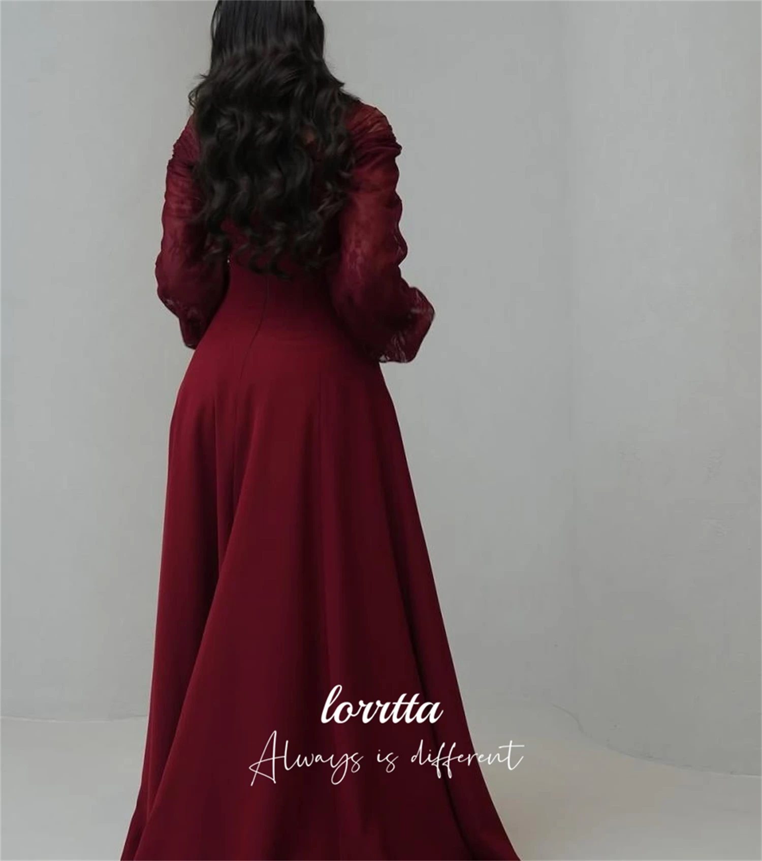 Lorrtta vestido de fiesta personalizado vestidos de cumpleaños de lujo 2025 vestido de invitados de boda mujer Grace Claret vestidos de baile de manga larga graduación