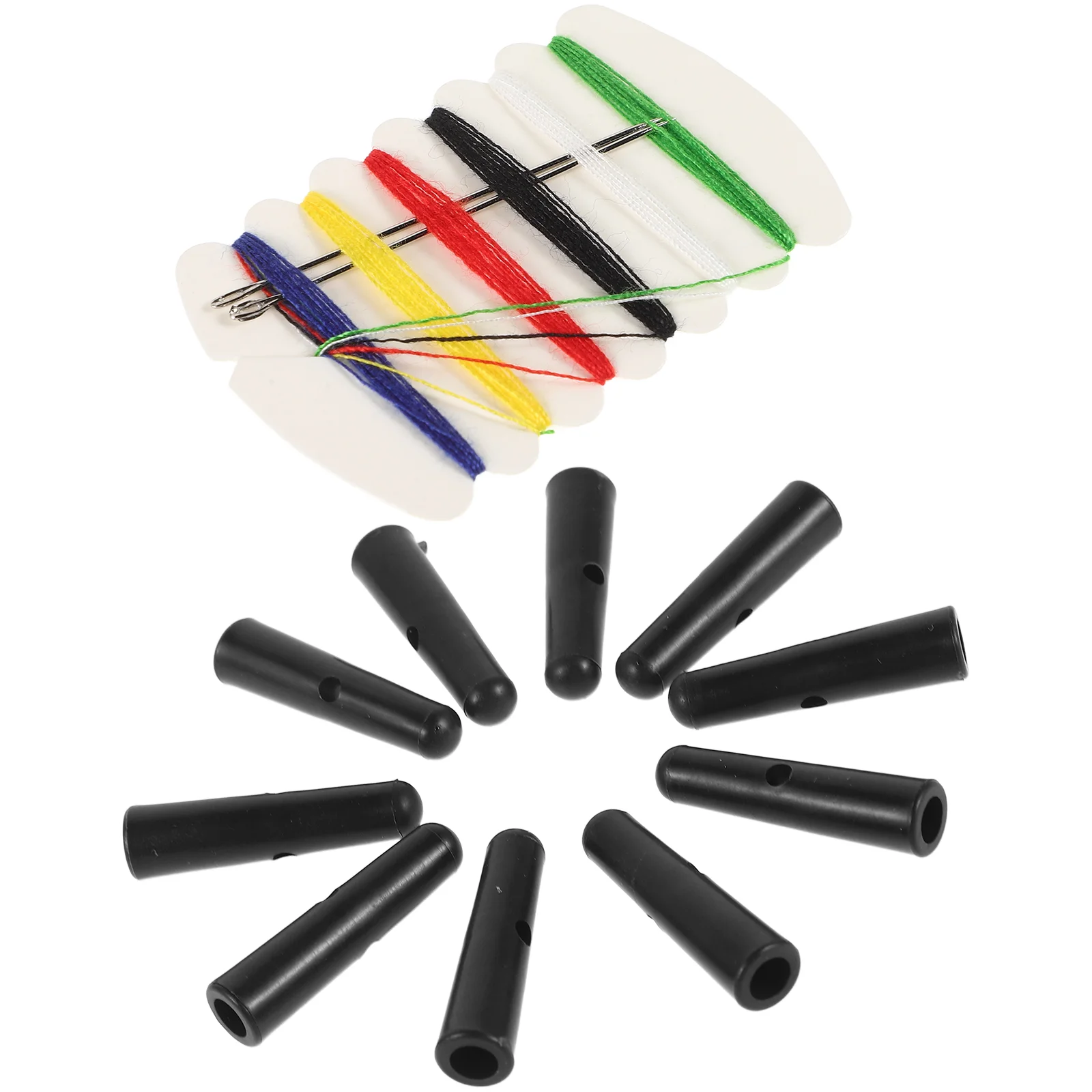 10 Pcs Umbrella Bone Covers Replacement Folding Umbrella Tail Beads Accessories Shade Garden Supplies Black Plastic