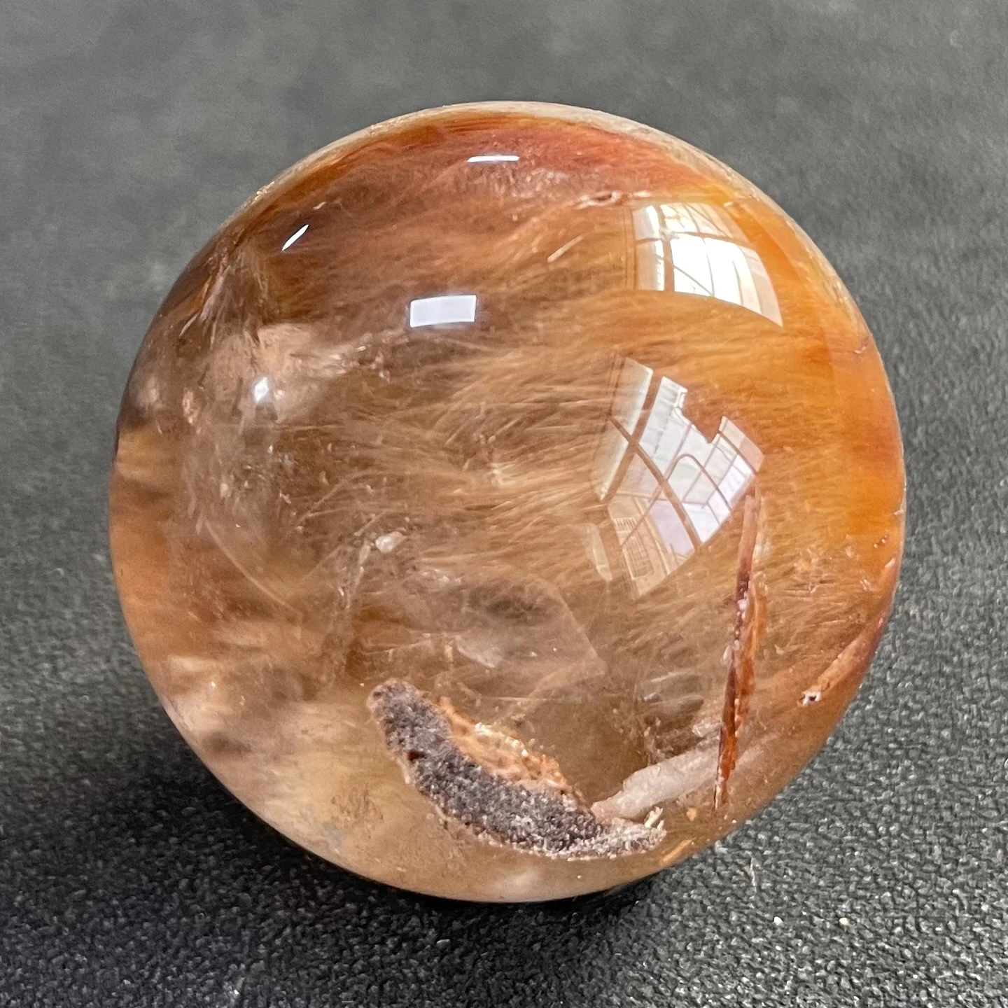 73g Natural Quarte Rutilated Rabbit Hair Crystal Ball Polished Quartz Sphere Reiki Healing Gift Room Decor Fengshui Y2077