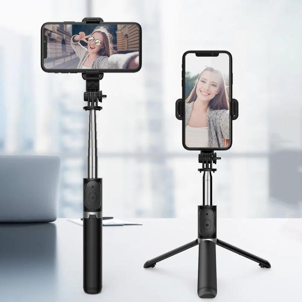 Bastone selfie per telefono con luce di riempimento bianca Treppiede portatile Bastone selfie Bluetooth Bastone selfie telescopico leggero allungabile