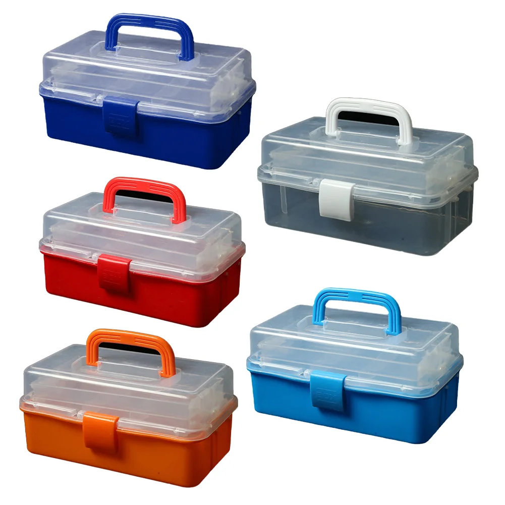 3 Layers Fishing Tackle Box Tool Box Organizer Storage Box Cantilever Box Folding Tool Tackle Box Multipurpose Tool Storage Box