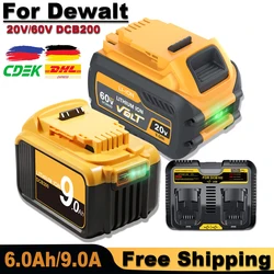 Batería de repuesto para herramienta eléctrica Dewalt, 60V, 9,0 Ah, DCB606, DCB205, DCB206, DCB209, DCB182, 20V, 6,0 Ah