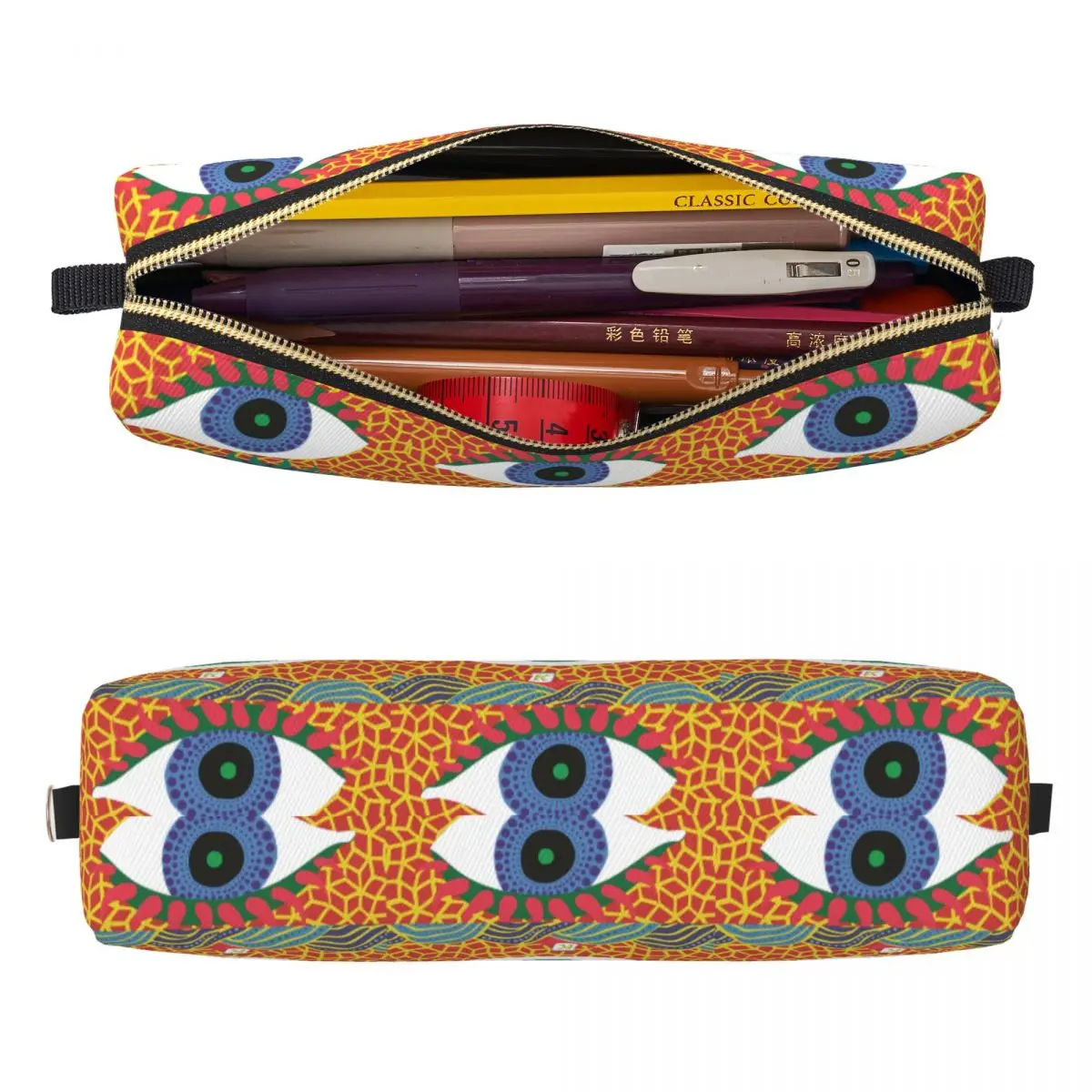 Two Eye Yayoi Kusama Pencil Cases Polka Aesthetic Pencilcases Pen Holder for Student Bags Students School Cosmetic Stationery