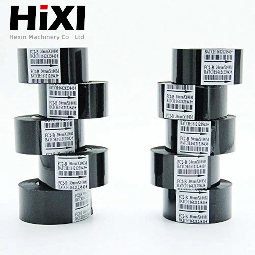 สีริบบิ้น25*100/30 * * * * * * * * 100/35 100M Black Thermal Transfer Ribbon เรซิ่นสำหรับ HP-241/DY-8วันที่ Coder เครื่องพิมพ์อุปกรณ์เสริม