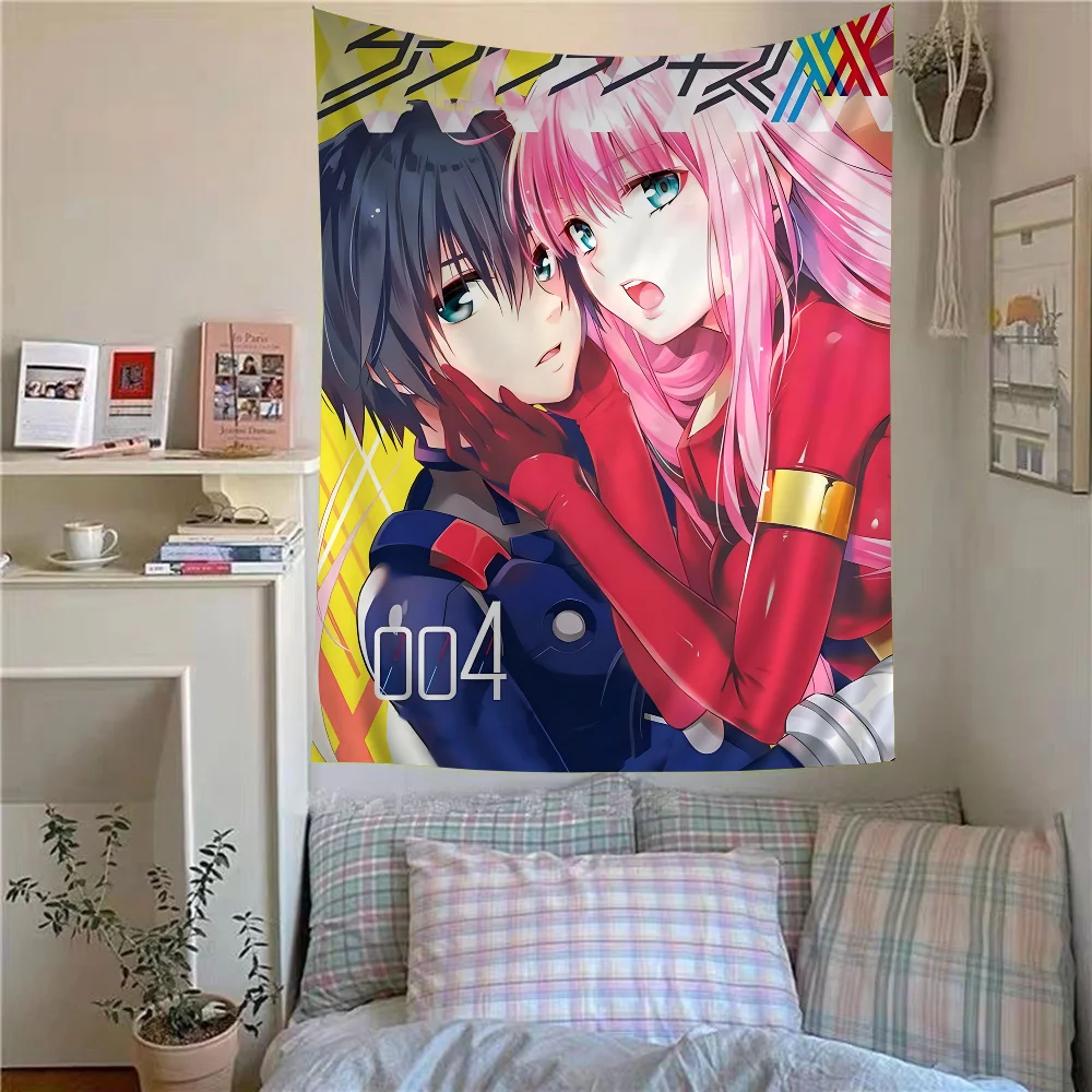 Anime Darling In The Franxx Anime Tapestry Hanging Tarot Hippie Wall Rugs Dorm Wall Hanging Sheets