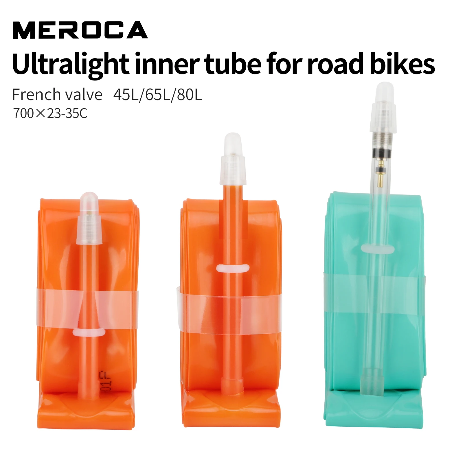 MEROCA Road Bike TPU Inner Tube 700x23-35C FV 45L/65L/80L Ultra-light Road Bicycle Inner Tube