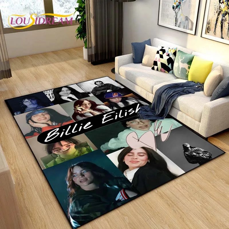 Fashion Billie Eilish Singer Carpet for Bedroom Living Room Playroom Sofa Decor kids Area Rug,Kitchen Door Unslip Floor Mat Gift