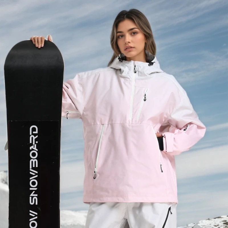 

Ski Jackets Men Women Winter Apparel New Windproof Waterproof Hooded Skiing Coats Solid Zipper Snow Outdoor Snowboarding Tops