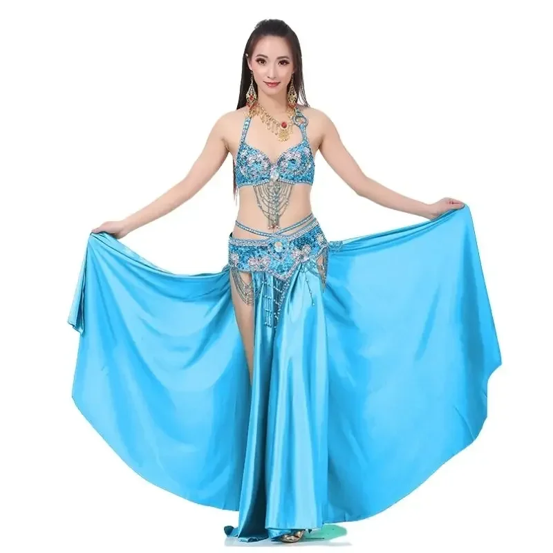 Mulheres Traje de Dança do Ventre, Conjunto de Roupas Dança do Ventre, Indian Wear, Sexy Cinto de Sutiã e Saia, S, M, L, V-N55, New Style, 3pcs