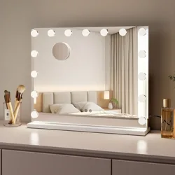 New 58x46cm Custom Detachable 10x Magnification Mirror With Led  Bulb Cosmetic Makeup Vanity With Hollywood Mirror  Makeup Usage